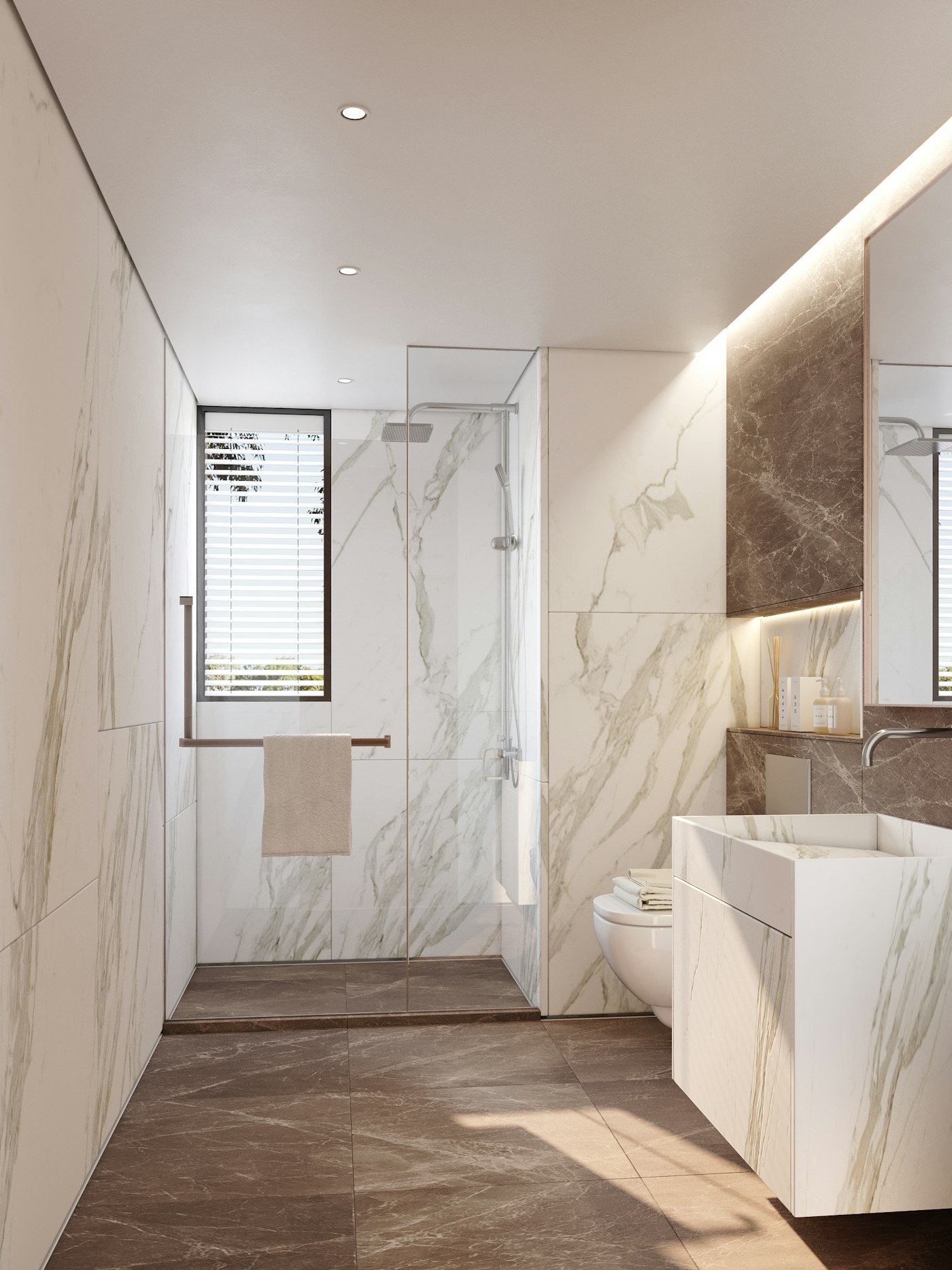 Minimal stone bathroom